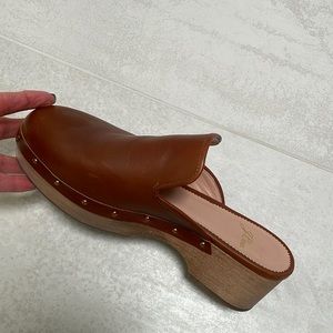 J. Crew brown leather clogs